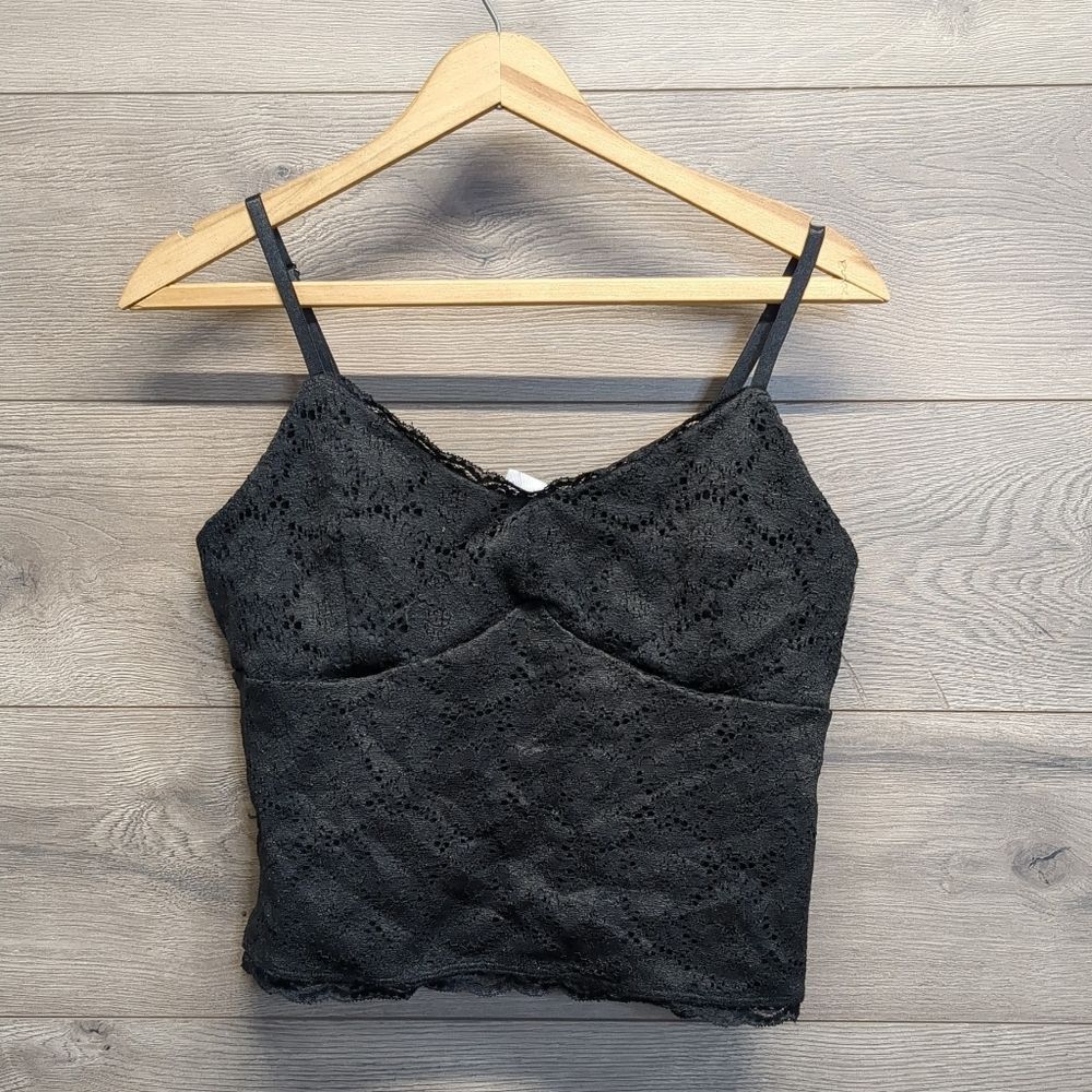 No Boundaries Black Lace Cropped Camisole Women's Size XL 15-17